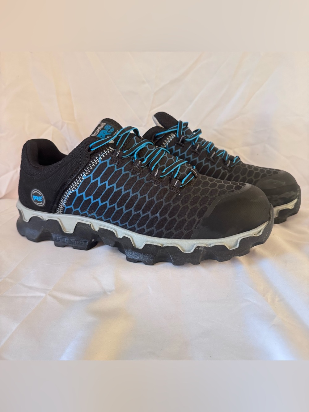 Timberland Pro Powertrain Sport Mens Sz 10.5 Black Alloy Toe Safety Work Shoes